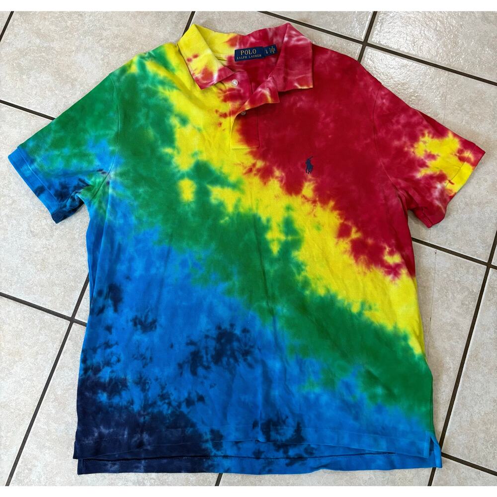 Polo Ralph Lauren tie dye polo custom slim fit large